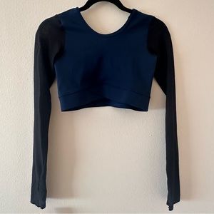Ivy Park Cropped mesh long sleeve top // Size Small